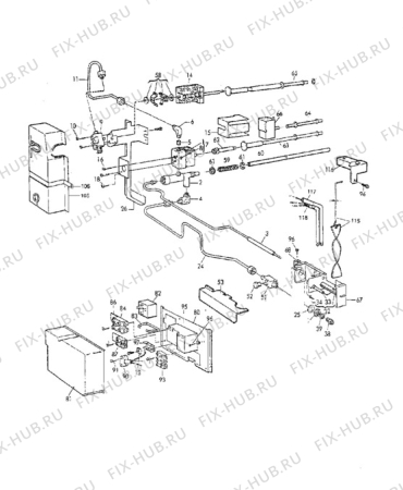 Взрыв-схема холодильника Electrolux RM2606 - Схема узла Electrical-/gas-equipment